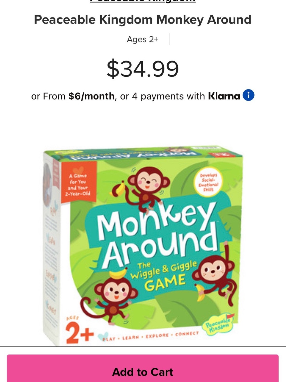 Monkey Around Kids Game - Green